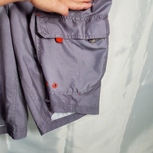 Old Navy Board Shorts Gray Orange Blue Yellow Navy-Blue White Stripe Men Sz XL - Picture 9 of 11